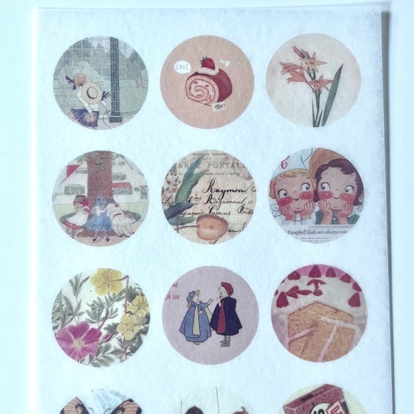 🏷️various retro, vintage, antique, floral, cottagecore PET stickersheet - Picture 5 of 13